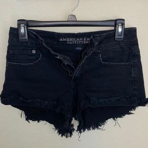 American Eagle High Waisted Jean Shorts (black)